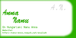 anna nanu business card